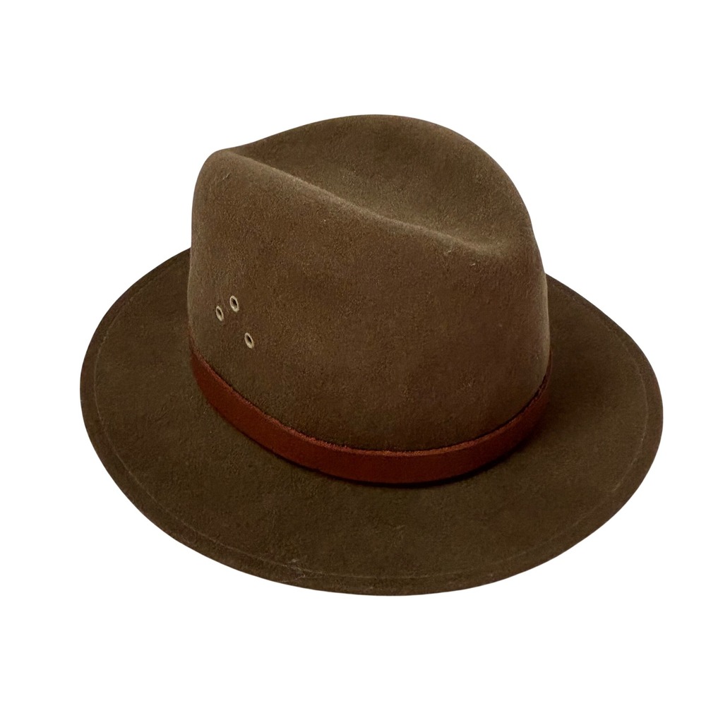 Country Gentleman Lite Felt Brown Wool Fedora Water Repellent Hat Mens Large